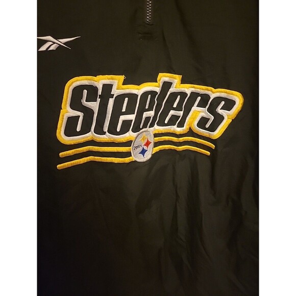 90s VTG Reebok NFL ProLine Pittsburgh Steelers Pullover  XXL ShortTopZip Pockets - Picture 6 of 9